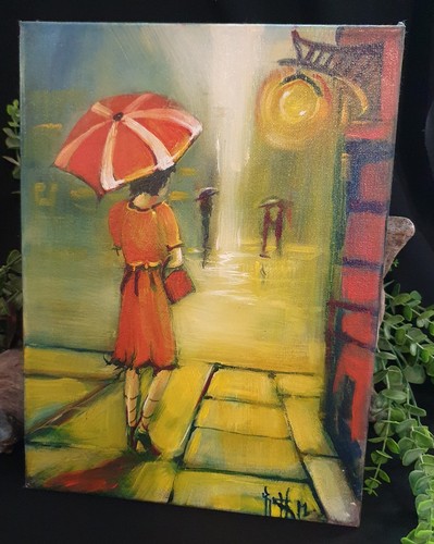 Original oil painting - painting, "city