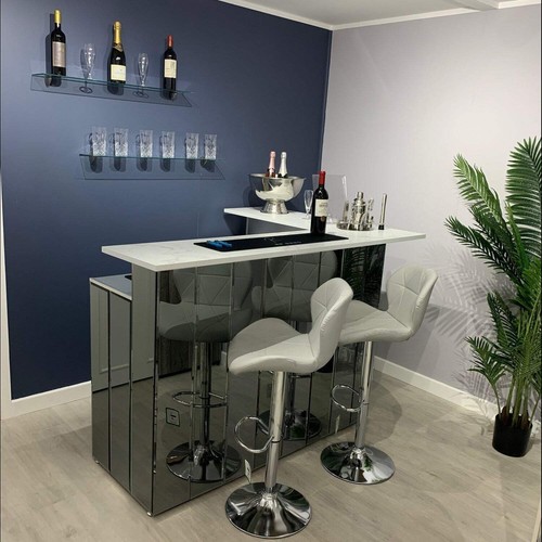 Magnum grey shape home bar - l-shape,
