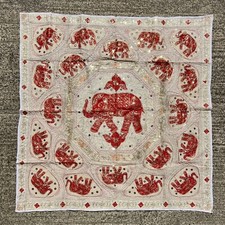 Hand Embroidered Indian Tapestry/Drape/Wall Hanging - Red Elephant w. Sequins