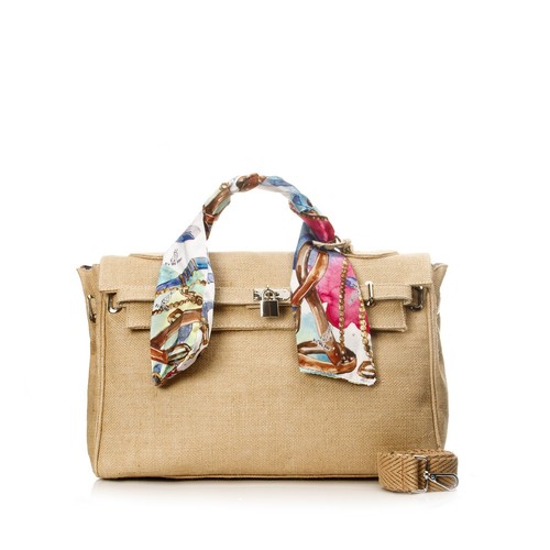 Stylish burlap handbag - stylish, with
