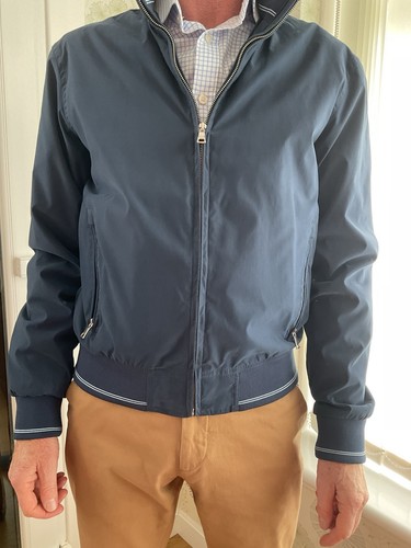 Gents mid blue bomber - m&s, mid-blue