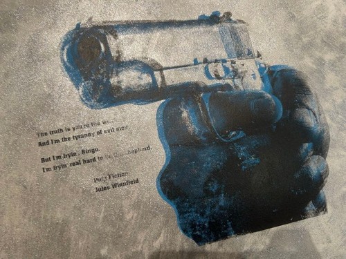 Pulp fiction silk screen - fiction,