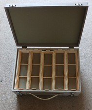 Double-Sided Suitcase Style 35mm Slide Case / Box, Holds 360 Slides