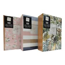 Photo Album 6"x 4" Slip in Pockets Hold 100 Photos Storage Assorted (Set of 3)