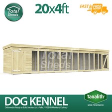 Dog Kennel & Run 20ft x 4ft Fully Pressure Treated Tanalised Timber Free Deliver