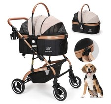 SKISOPGO 3 In 1 Pet Stroller  For Small-medium Dogs & Cats Detachable Carry Cot