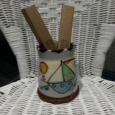 Vtg Handmade Glazed Pottery