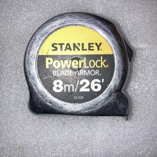 STANLEY POWERLOCK 8m-26’ 33-526 model used steel ok to used 