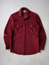 Vintage 60s Chris Dawes Moleskin Button Up Shirt Size S Made in England Maroon