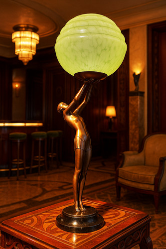 Figural lamp art deco - , dancer