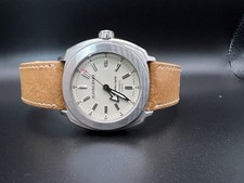JEANRICHARD Terrascope Watch 60500, Cream Dial, Tan Leather Strap 