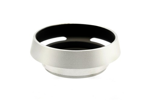 Silver metal lens hood - silver, +