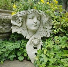 Art Nouveau Wall Planter Statue | Reconstituted Stone Concrete Garden Ornament