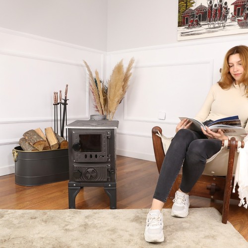 Portable wood burning tent - burning,