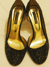 Benjamin Adams Gaga Black Diamante Court Shoes Size 5