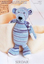 Sirdar Knitting Pattern 1457 Bear in Snuggly DK and Snuggly Baby Crofter DK