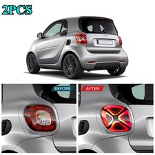 2PCS Full LED Tail Lights For Mercedez Benz 2015-2019 Smart 453 Fortwo/Forfour