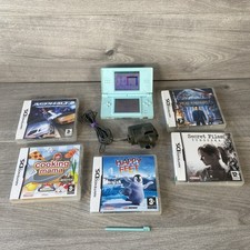 Nintendo DS Lite Blue Console With 5 Games Bundle Complete Tested And Working