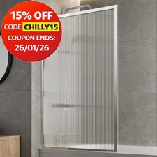Over Bath Shower Screen Fluted