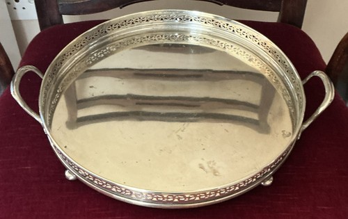 Large round silver plated - round,