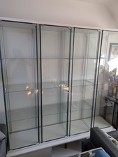 IKEA Detolf Glass Display Cabinets X4 with base