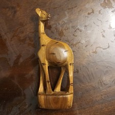 hand-carved wooden giraffe