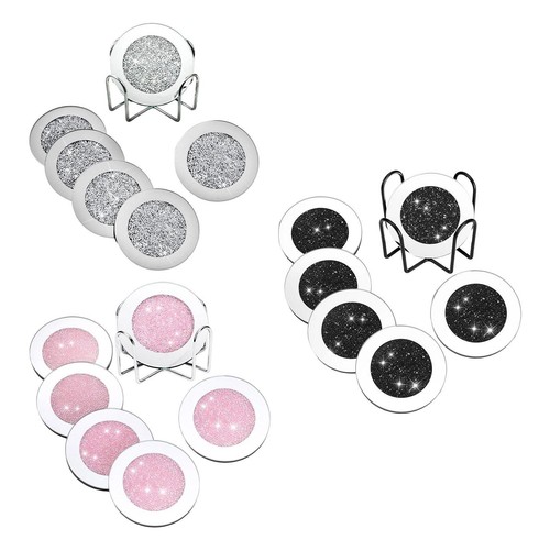 Glass mirrored coasters - glass,