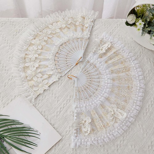 Lace folding hand fans - ,, retro