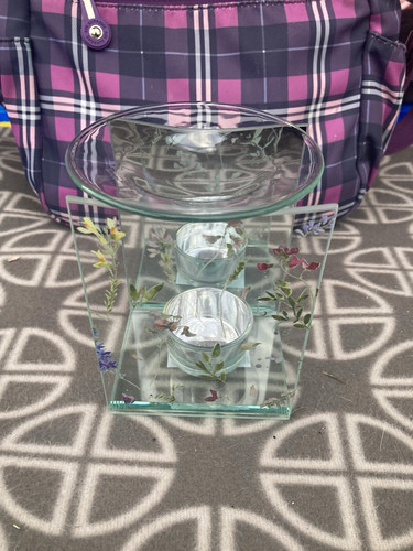 Hestia clear glass floral tea - clear,