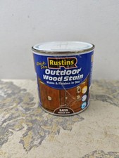 Rustins Quick Dry Outdoor Wood Stain Satin Medium Oak 1ltr- Durable and Weather-