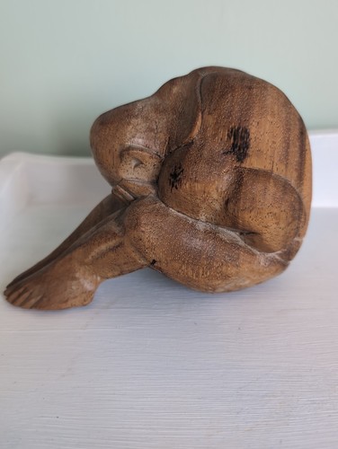 Vintage carved wooden orang - vintage,