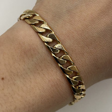 Cuban Curb Link Bracelet 9ct 9k Yellow Gold - 8" Inches