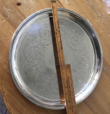 Antique Round Silver Plated Salver 