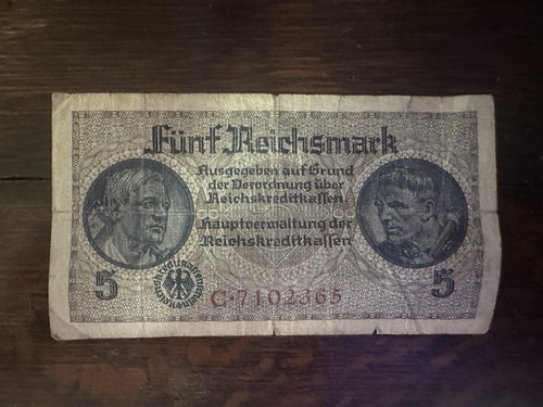 Reichsmark banknote serial - 5, banknote,