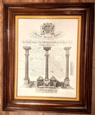 ANTIQUE MASONIC FRAMED