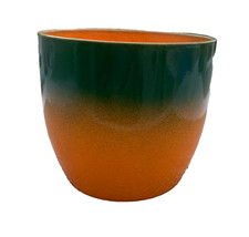 Orange/Green  Ceramic Planter