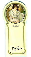 ART Nouveau PLASTIC BOOKMARK Alfons Mucha October Le Mois Littéraire The Months 