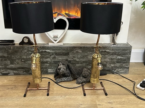 Brass copper table lamp - copper,