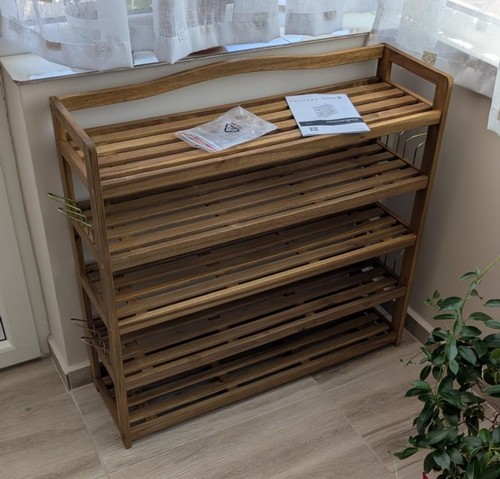 Rustic shoe rack solid wood - shoe,