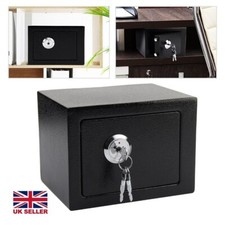 SOLID STEEL SAFE HEAVY DUTY FIREPROOF HOME OFFICE MONEY CASH VALUABLES BOX BLACK