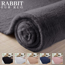 Natural Faux RABBIT FUR Rug