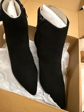 Ladies black Dune suede ankle