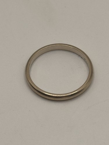 14k white gold ring band - white,
