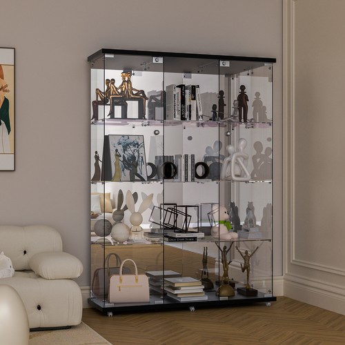 Glass display cabinet mirror - glass,