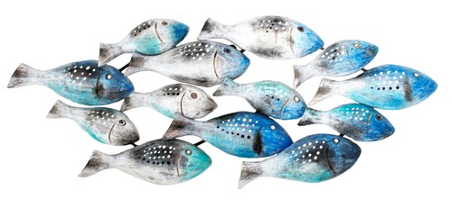 School blue fish metal - school,