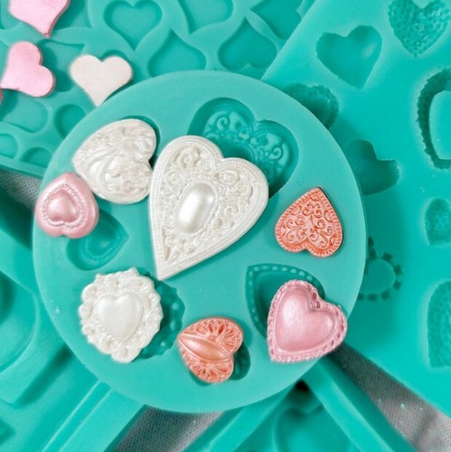 Heart silicone icing mould - silicone,