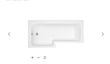 White Acrylic Left L-Shape Bath L1700mm W850mm