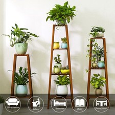 Tall Wooden Plant Stand Indoor Rustic Display Planter Shelf Flower Rack Bedroom