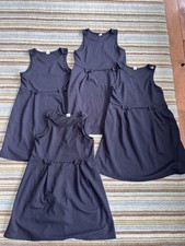 Girls School Dresses - Navy Pleated Pinafore Dress 4 Pack - 9 years