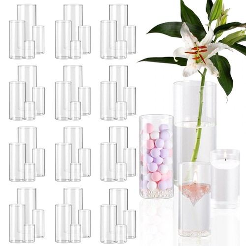 Pcs glass cylinder vase set - glass,